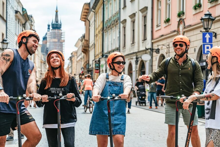 Krakow: Guided E-Scooter City Tour with Food Tastings - Meeting at Plac Szczepański 8 and getting ready right