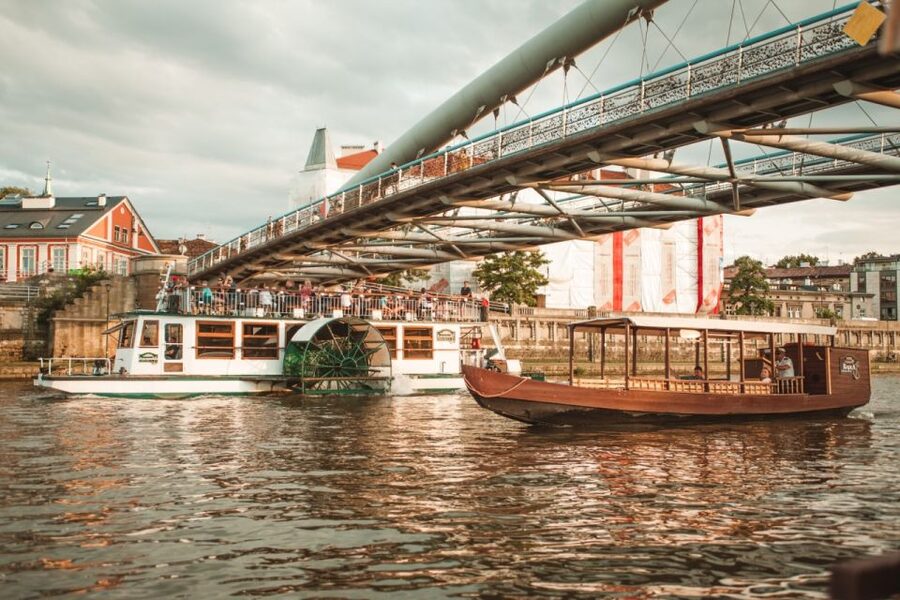 Krakow: Vistula Night Cruise by Gondola w/ Audio Commentary - The gondola itself: traditional wooden craft, built for safety
